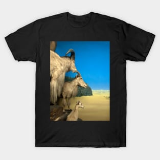 Natural environment diorama - Steinbocks in the desert T-Shirt